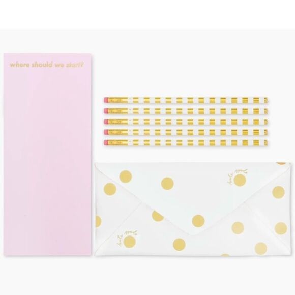 Kate Spade NWT Gold Dot with Script Envelope Pencil Pouch - Picture 2 of 7